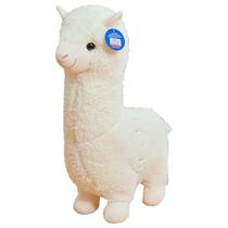 Boneca de pelúcia macia algodão bonito alpaca animal branco/brinquedo marrom presente de Natal - Branco - 28CM