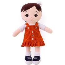 Boneca de Pelúcia Nanda Vestido Laranja 35CM