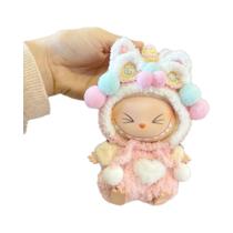 Boneca De Pelúcia Vermelha De 17 Cm Para Ano Novo Lunar Labubu Estilo Chinês Acessórios De Dança De