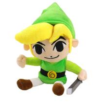 Boneca de pelúcia Zelda Link Stuffed Hero de 25 cm com espada