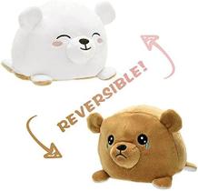 Boneca de travesseiro de pelúcia reversível urso de pelúcia 6 fofo interruptor de humor, amigo fofo de pelúcia macia ajuda a expressar suas emoções! Presente para todas as idades e ocasiões