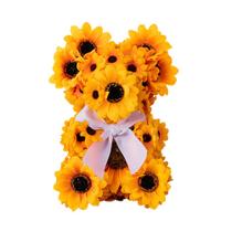 Boneca de urso de girassol com flores artificiais Eforcase para o Dia das Mães