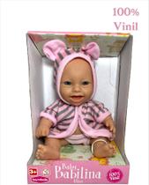 Boneca de Vinil Baby Babilina Banho 100% Vinil Mini 22cm