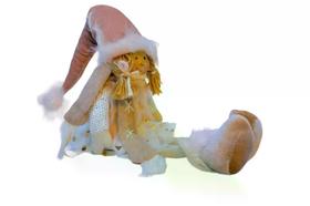 Boneca Decor Natalina Sentada Rosa