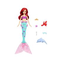 Boneca disney princesa ariel com golfinho e sebastião - mattel jfc39