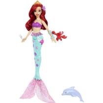 Boneca Disney Princesa Ariel com PET Golfinho e Sebastian