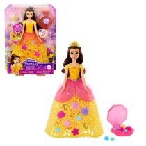 Boneca disney princesa bella fashion flower - mattel hwb41