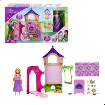 Boneca disney princesa e castelo da rapunzel