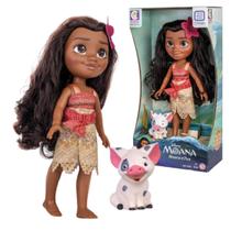 Boneca Disney Princesa Infantil Moana E Porquinho Pua 36cm Articulada Em Vinil Brinquedos Cotiplás
