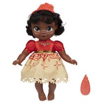 Boneca Disney Princess Moana com mamadeira e alfinete de cabelo