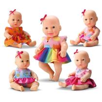 Boneca Diver Mini New Born Bonequinhas 100% Vinil Macio 15cm Brinquedos Meninas - Divertoys Boneca Diver Mini New Born Bonequinhas 100% Vinil Macio 15cm Brinquedos Meninas - Divertoys