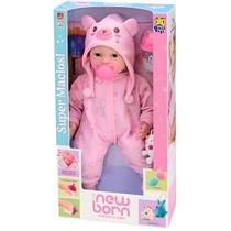 Boneca Diver New Born Menina Brincando De Pijama Divertoys