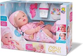 Boneca Diver New Born Premium Menina c/ Cabelo Divertoys