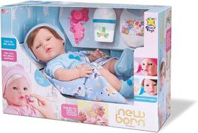 Boneca Diver New Born Premium Menino c/ Cabelo Divertoys