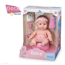 Boneca Doce Carinho Faz Xixi C/ Acessórios Adijomar