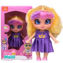 Boneca Doce Maitê Vestido Roxo 18 cm - Castela