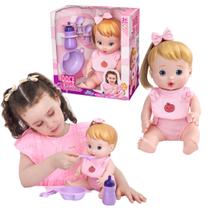 Boneca Doce Vida Papinha c/ Pratinho Talher Mamadeira Menina