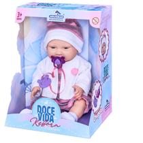BONECA DOCE VIDA PASSEIO REBORN COM CHUPETA O Bebê dos Sonhos para Brincar, Cuidar e Amar com Todo Carinho