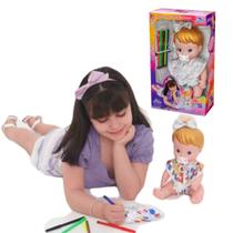 Boneca Doce Vida Roupa e Chupeta p/ Colorir + 6 Canetinhas