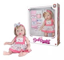 Boneca Doll Realist Small Tipo Reborn Com Acessórios Loira - Sidnyl