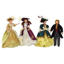 Boneca Dollhouse, escala 1/12, Victorian Nobleman & Lady, 4 peças Boneca Dollhouse, escala 1/12, Victorian Nobleman & Lady, 4 peças
