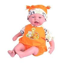 Boneca Dolls Collection Reborn com Macacão Laranja - 459 - Super Toys