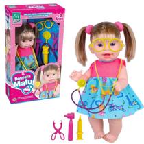 Boneca Doutora Malu 31cm Médica Infantil Com Acessórios Rosa Bonequinha Loira Brinquedos Super Toys