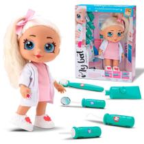 Boneca Doutora Menina 32cm Dentista Loira Brinquedo Em Vinil - Bee Toys