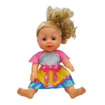 Boneca Duda Loira com Vestido de Laço 34cm 1139 - Bee Toys