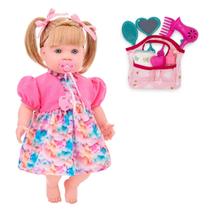 Boneca Educativa Larissa 48cm Fala 74 Frases + Bolsinha