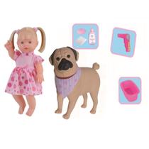 Boneca Elisi Brincando Banho Divertido Cachorrinho Pet Wash