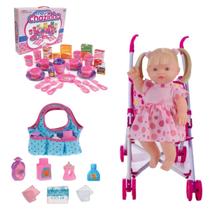 Boneca Elisi Que Fala Da Risada + Bolsa Carrinho e Chazinho Boneca Elisi Que Fala Da Risada + Bolsa Carrinho e Chazinho