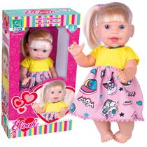 Boneca Eloah Bebê Com Cabelo e Chuquinha, Menina Loira Linda