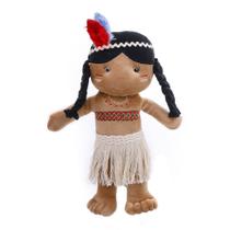 Boneca em Plush Índia Ceci Tranças e Saia Franjas Zip Toys