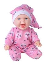 Boneca em Vinil Baby Fofura Com Touca e Pijama Roupa Tecido Boneca em Vinil Baby Fofura Com Touca e Pijama Roupa Tecido