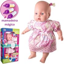 Boneca em Vinil e Tecido Macio Bebê Judy com Acessórios Milk