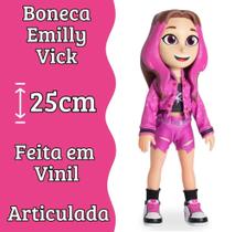 Boneca Emilly Vick Youtuber infantil vinil articulada 25 cm