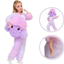 Boneca Emily Fantasia Ursinho Roxo Articulada - Castela Boneca Emily Fantasia Ursinho Roxo Articulada - Castela