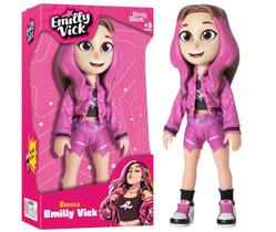 Boneca Emily Vick Dos Rosa Youtuber Infantil Articulada 25Cm