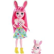 Boneca Enchantimals Bree Bunny com Twist, cabelos rosa longos e saia removível - Presente ideal para crianças de 3 a 8 anos.