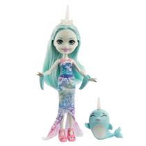 Boneca Enchantimals Naddie Narwhal 6 Polegadas - Com Espada, Amiga Animal e Acessórios de Sereia