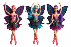 Boneca Estilo Barbie Bailarina Com Asas Brilhantes Articulada - Ballet