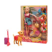 Boneca Estilo Barbie Passeio Com Cachorrinho + Acessórios - M&J VARIEDADES