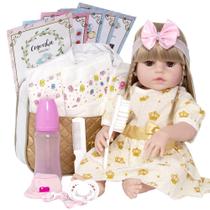 Boneca Estilo Bebê Reborn Baby Alive Princesa Cabelo Loiro
