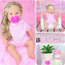 Boneca Estilo Bebê Reborn Com Cabelo E Corpo De Silicone - Bebe Reborn Baby