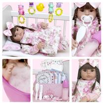 Boneca Estilo Bebê Reborn Grande Realista Baby Alive Menina