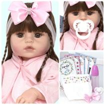 Boneca Estilo Reborn 52 cm Baby Menina + Enxoval Completo Boneca Estilo Reborn 52 cm Baby Menina + Enxoval Completo