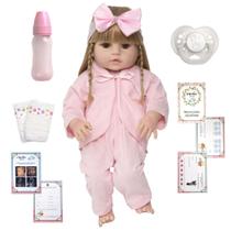 Boneca Estilo Reborn Baby Lindos Acessórios