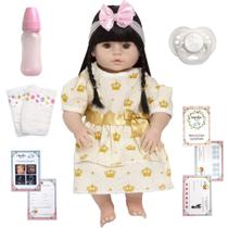Boneca Estilo Reborn Laura Morena Fofa Com Lindos Acessórios Boneca Estilo Reborn Laura Morena Fofa Com Lindos Acessórios