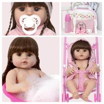 Boneca Estilo Reborn Realista Com Carrinho Pode Dar Banho Boneca Estilo Reborn Realista Com Carrinho Pode Dar Banho